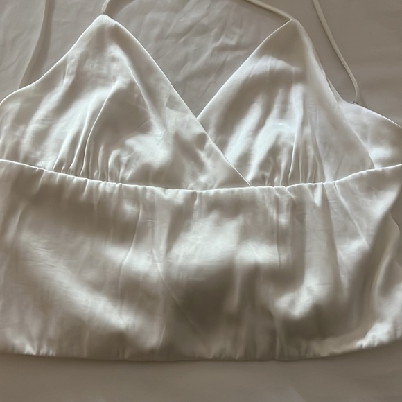 White Satin brami crop top - Picture 2 of 4
